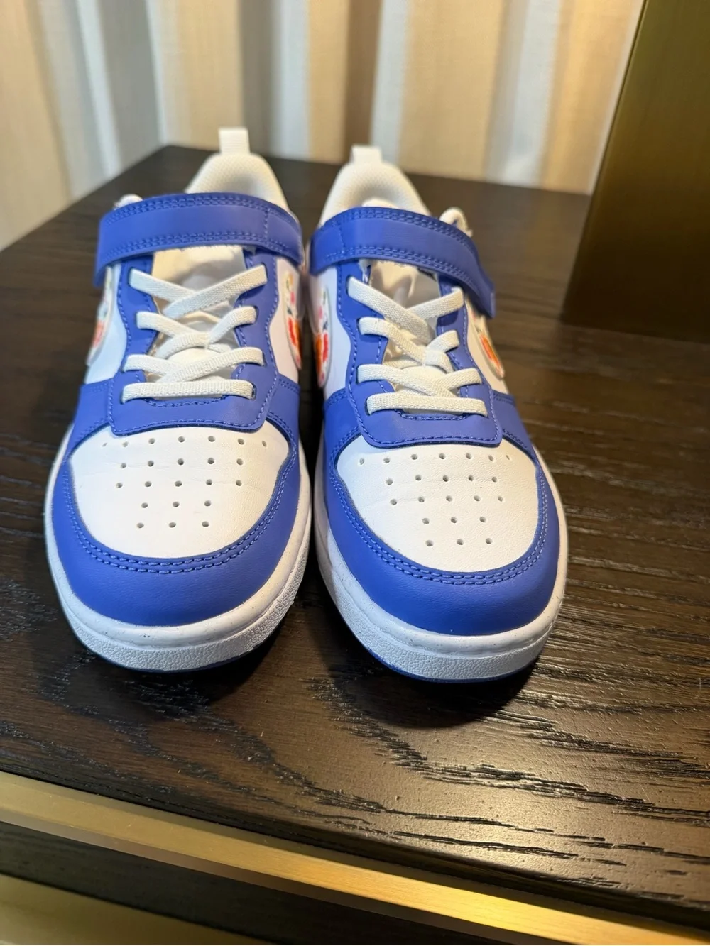 Nike Kids White and Blue Velcro Sneaker